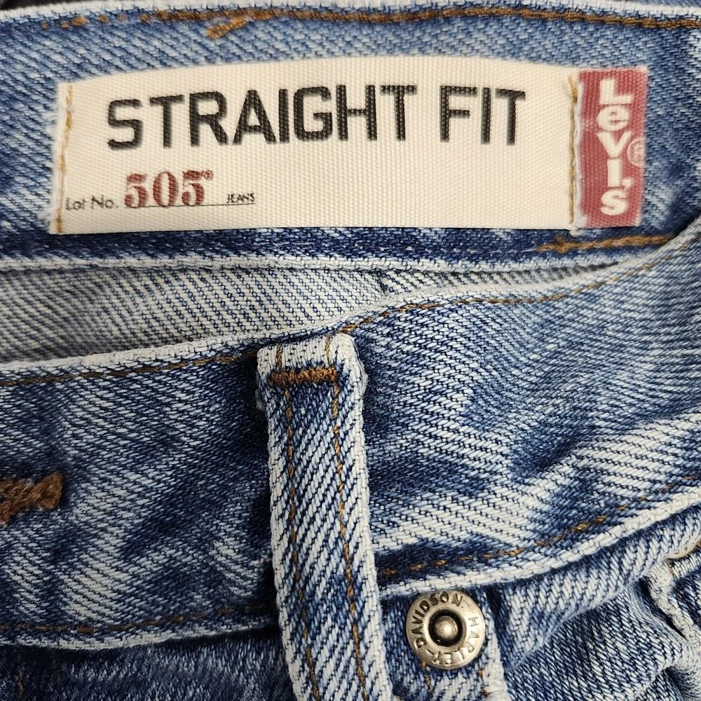 Harley-Davidson Levi's 505 Straight Jeans 31x26 Vintage 90s‎ Mens Womens Crop